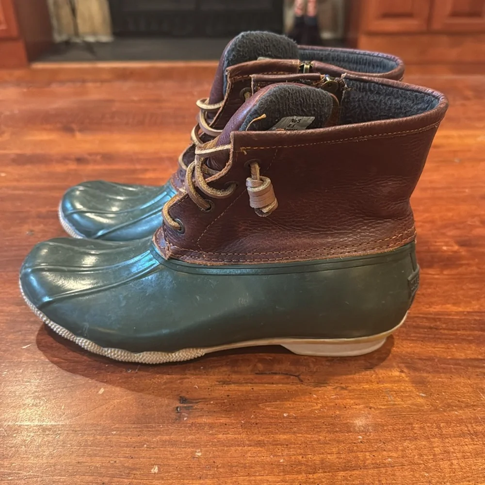 Sperry Top Sider Duck Boots Womens 8.5 Brown/Green - Picture 3 of 6